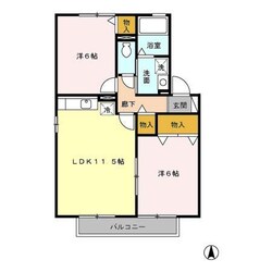 花園 徒歩2分 2階の物件間取画像